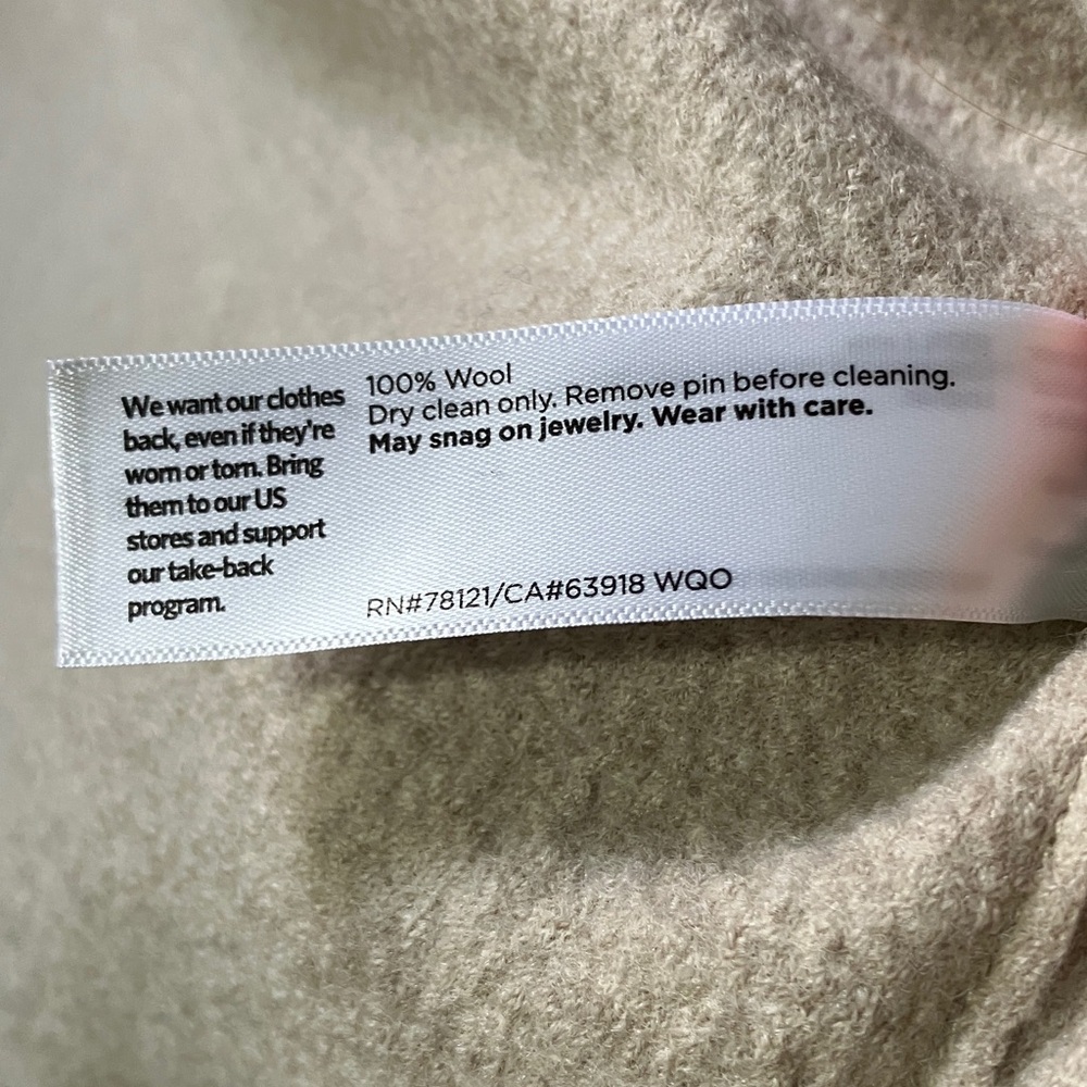 NEW! Eileen Fisher High Collar Boiled Wool Coat in Maple Oat - Picture 8 of 12